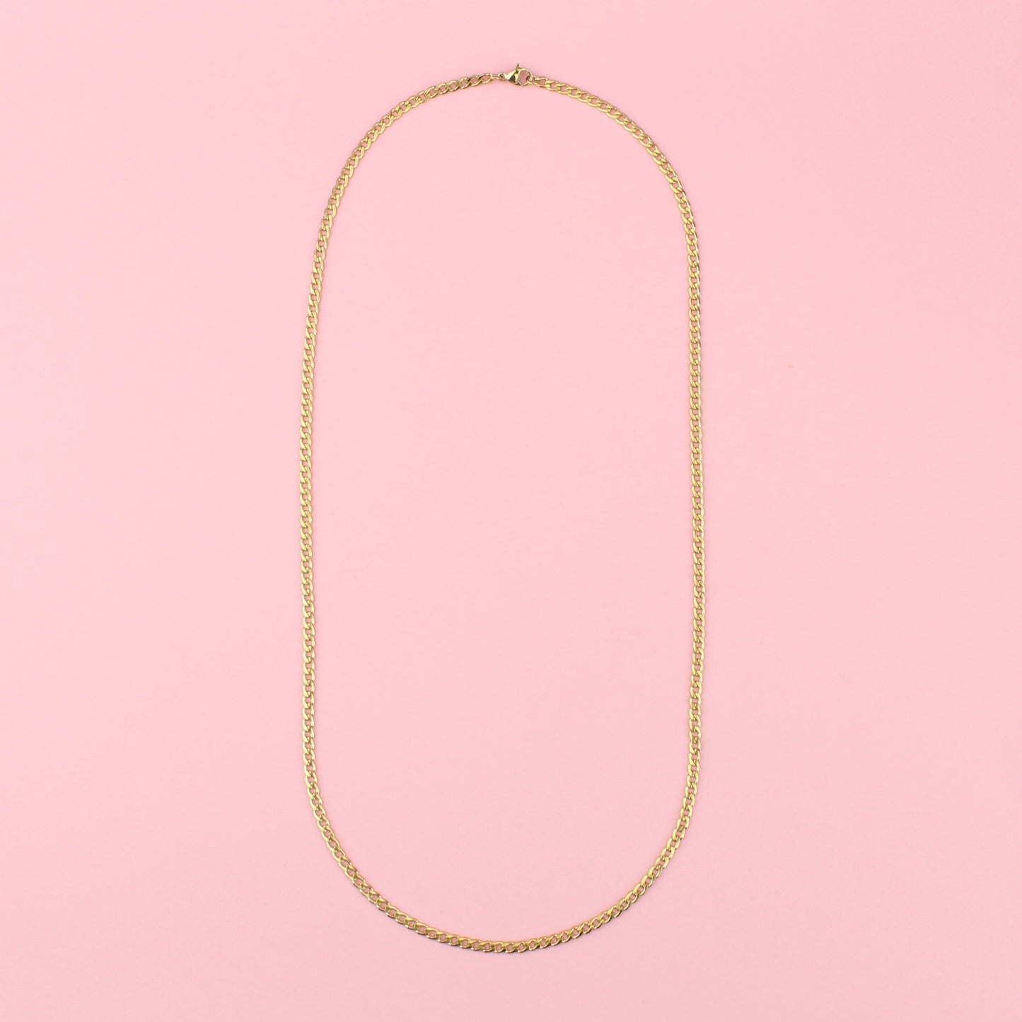 3mm Curb Chain Necklace (Gold Plated)