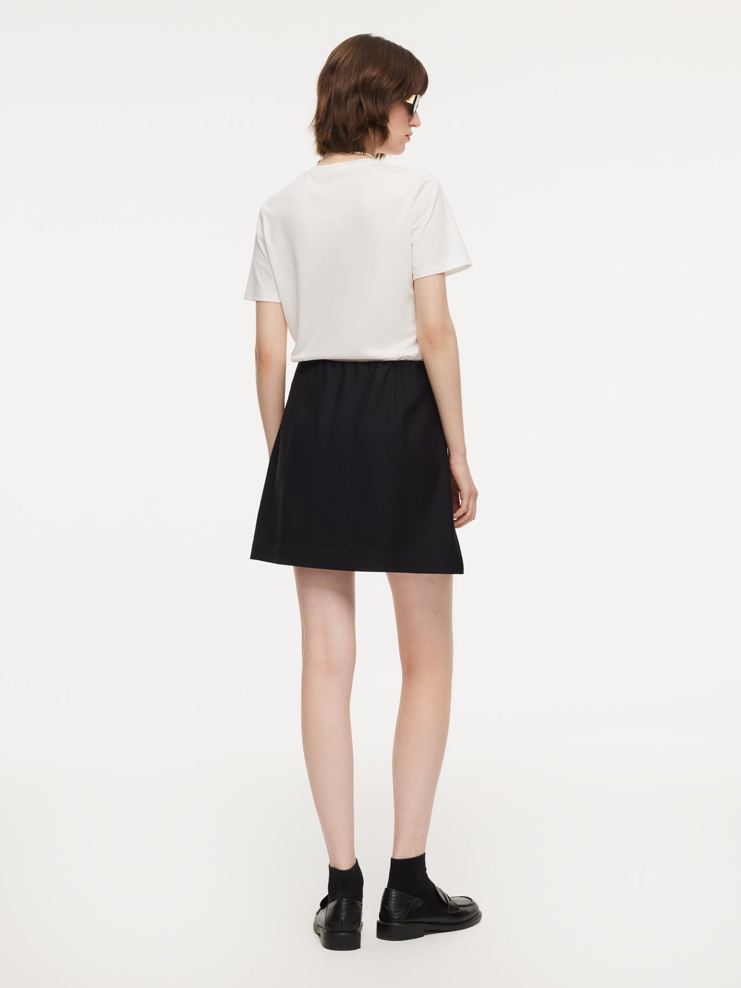 100% Worsted Wool Side Slit Women Culotte Skirt