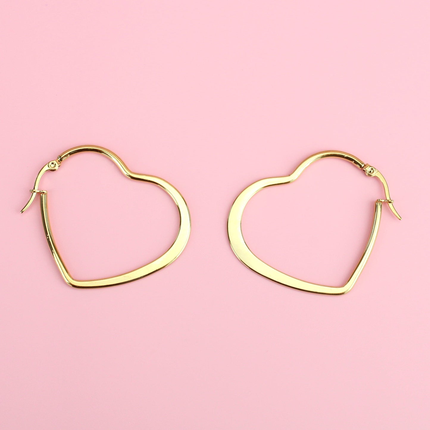40mm Heart Hoop Earrings (Gold Plated)