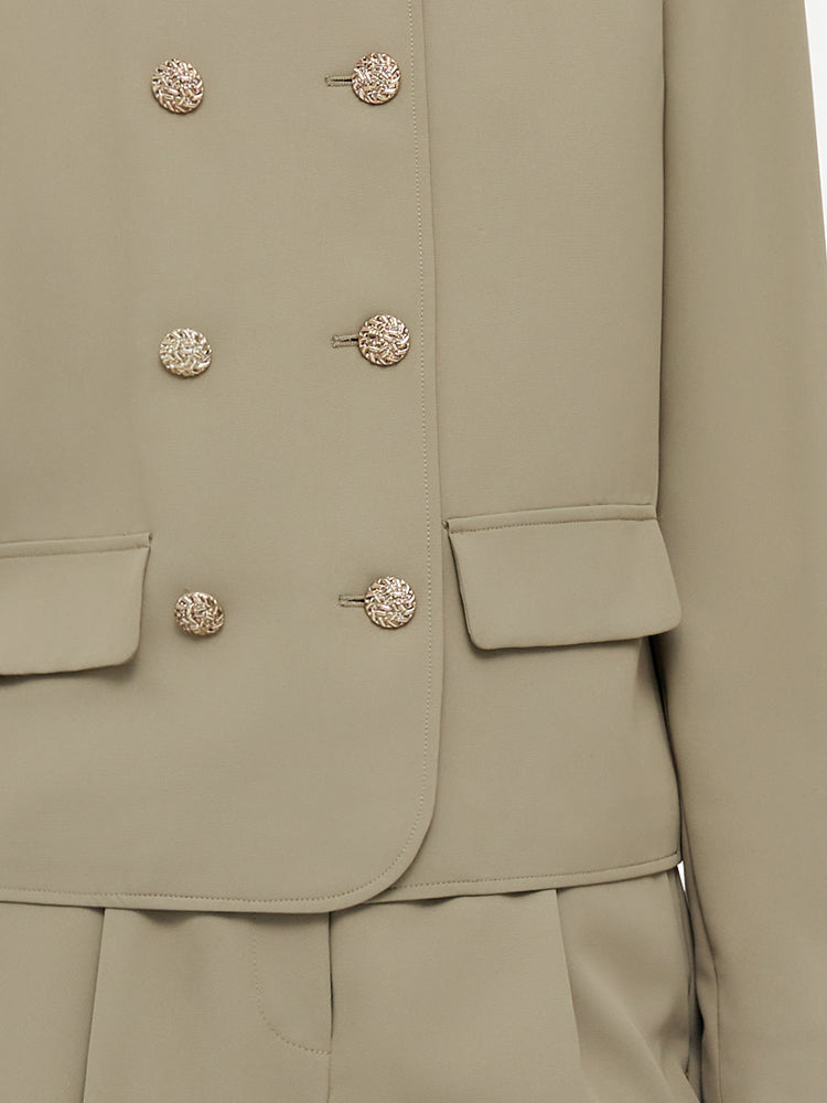 Stretch Double-Breasted Women Jacket