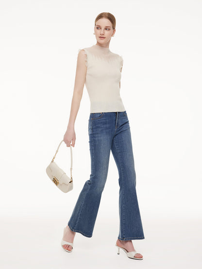 Ruffle Cuff Women Knit Tank Top