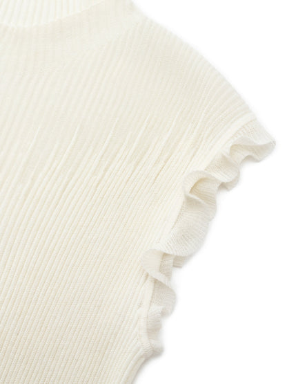 Ruffle Cuff Women Knit Tank Top