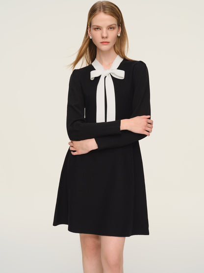Tencel Blend Tie Front Women Knit Mini Dress