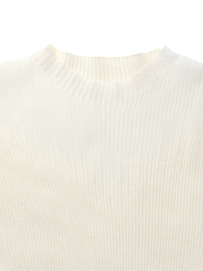 Tencel Wool Blend Mock Neck Women Knit Top
