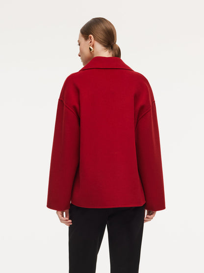 Cashmere Wool Blend Double-Faced Women Coat