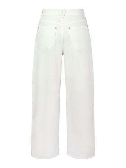 Lyocell Cotton Blend Adjustable Waist Women Curved-Leg Jeans