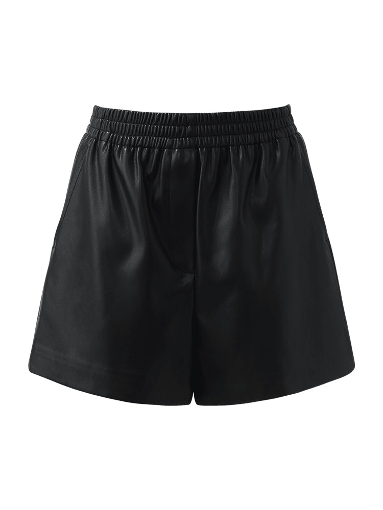 PU Leather Women Shorts
