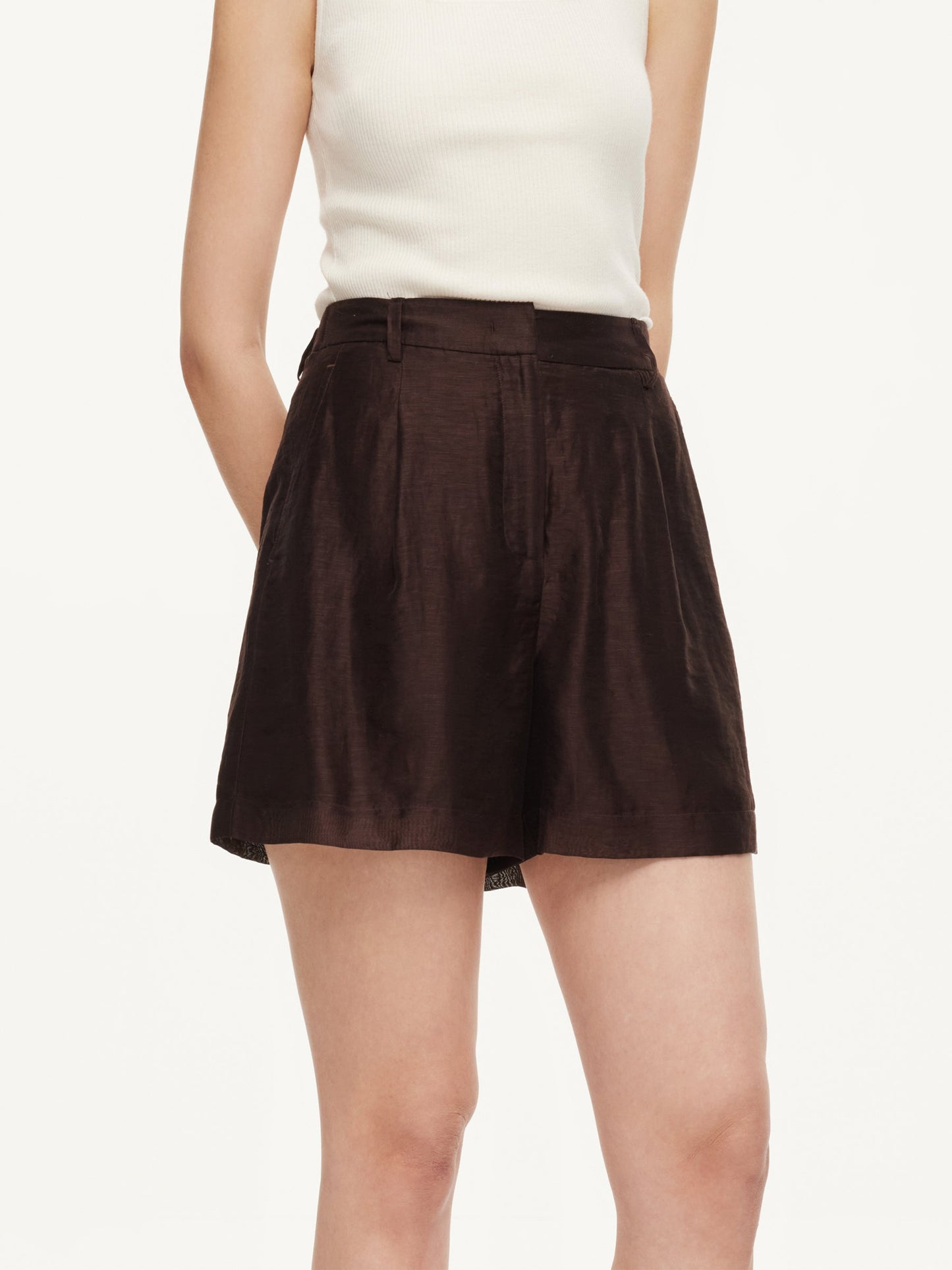 Tencel Linen Blend Women A-Line Shorts