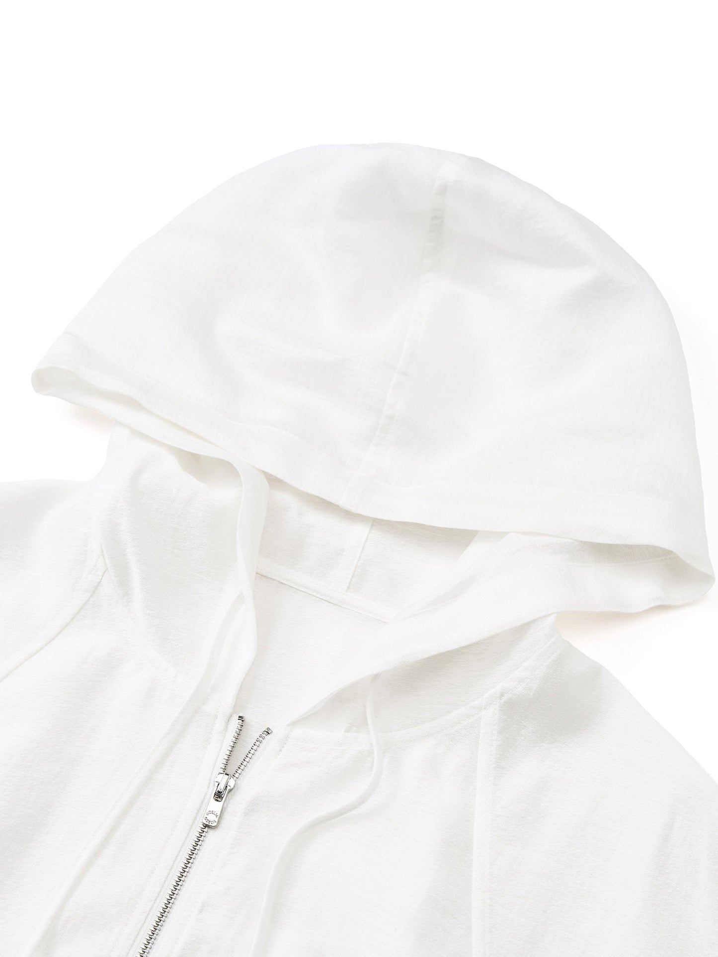 Tencel Acetate Linen Blend Women Zip-Up Hooded Cropped Jacket