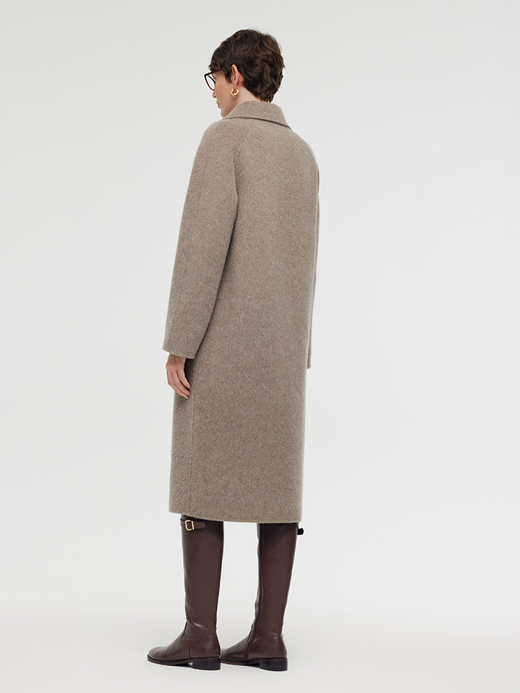 Wool Alpaca Lapel Women Coat