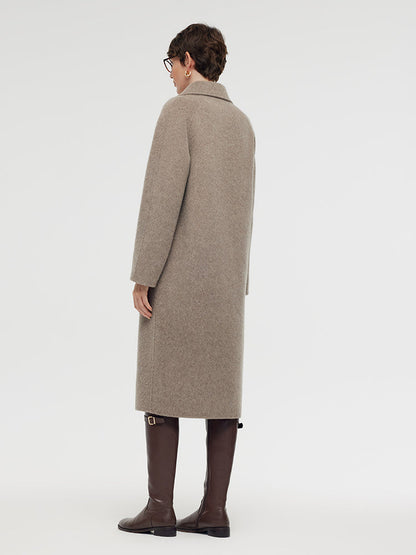 Wool Alpaca Lapel Women Coat