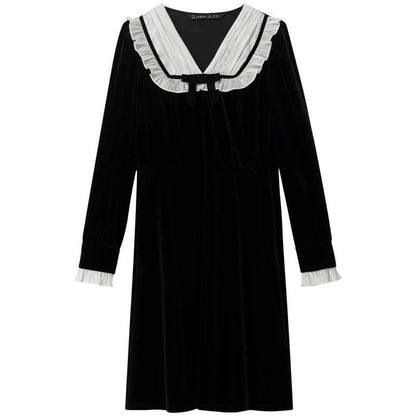 Velvet Patchwork Mini Dress