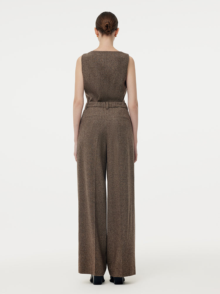 100% Washable Wool Women Full Length Pants