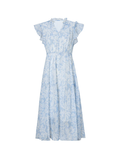 10MM Mulberry Silk Floral Print Women Maxi Dress