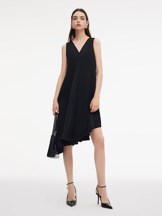 Triacetate Blend Women Sleeveless Reversible Midi Dress