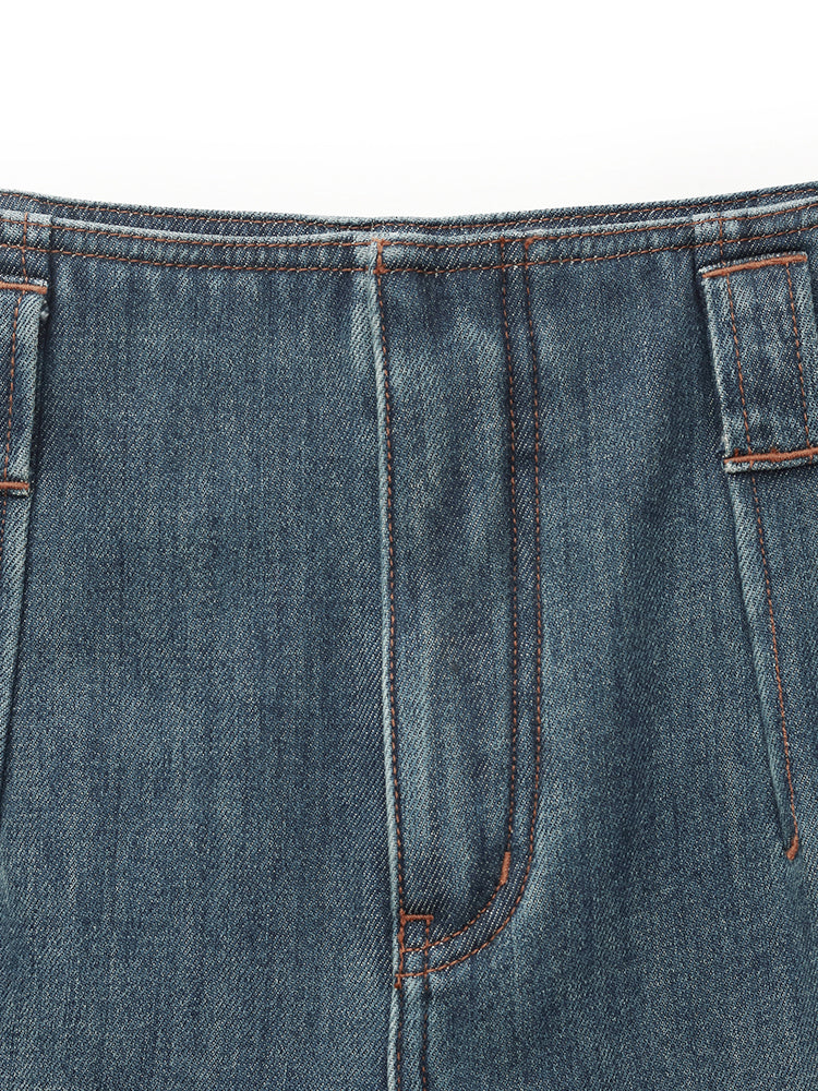 Wide Leg Women Fleece Lined Jeans