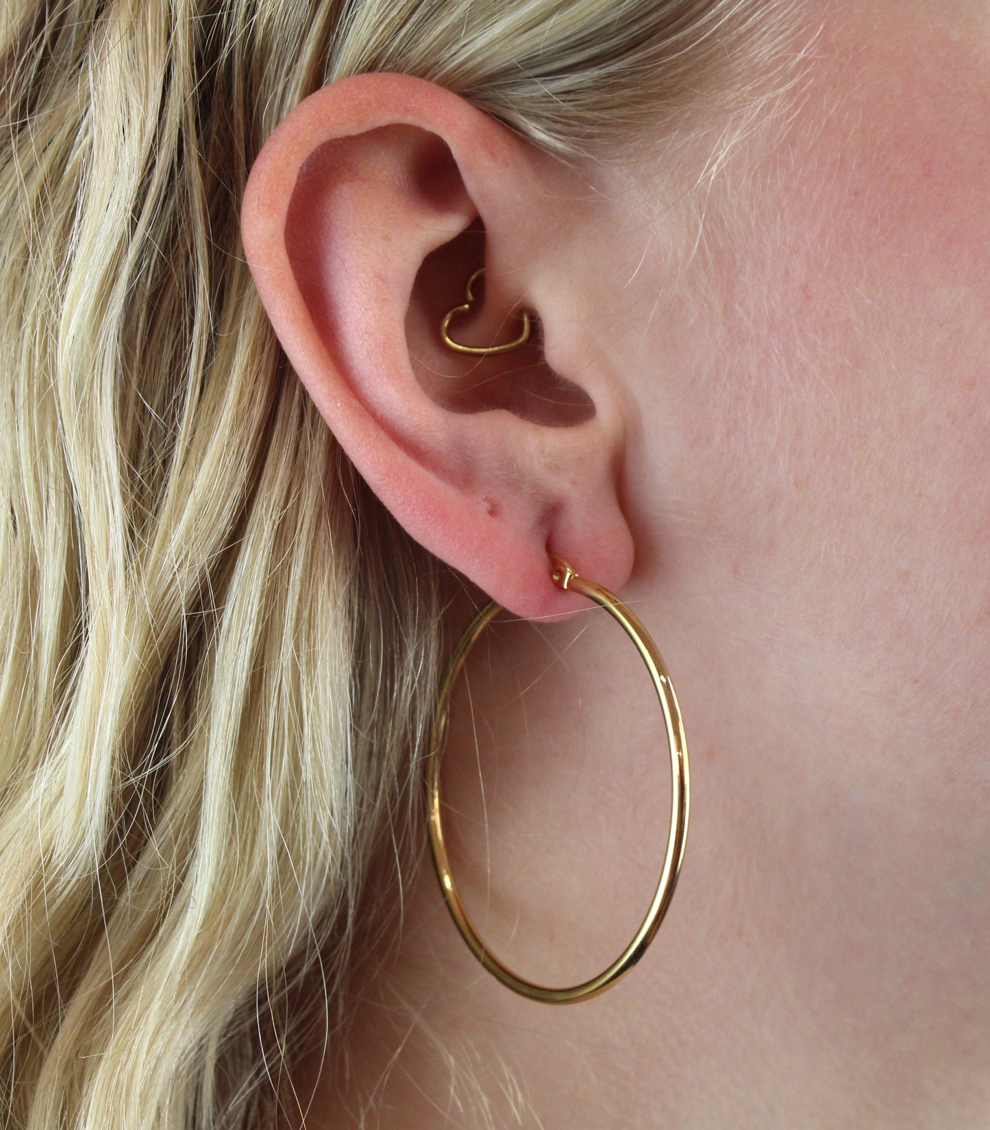 50mm Stainless Steel Hoop Earrings (Gold Plated)