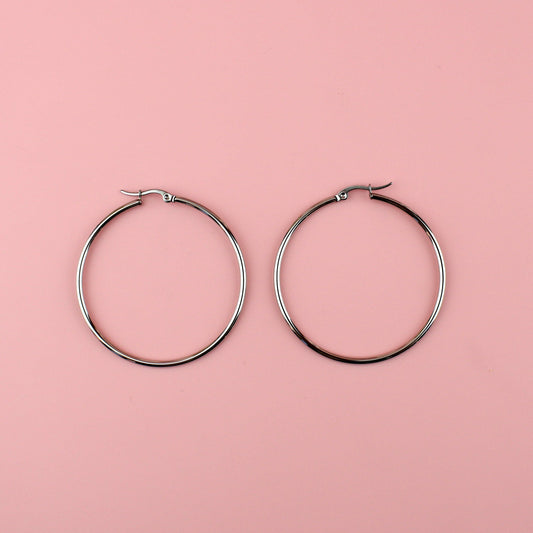 50mm Stainless Steel Hoop Earrings