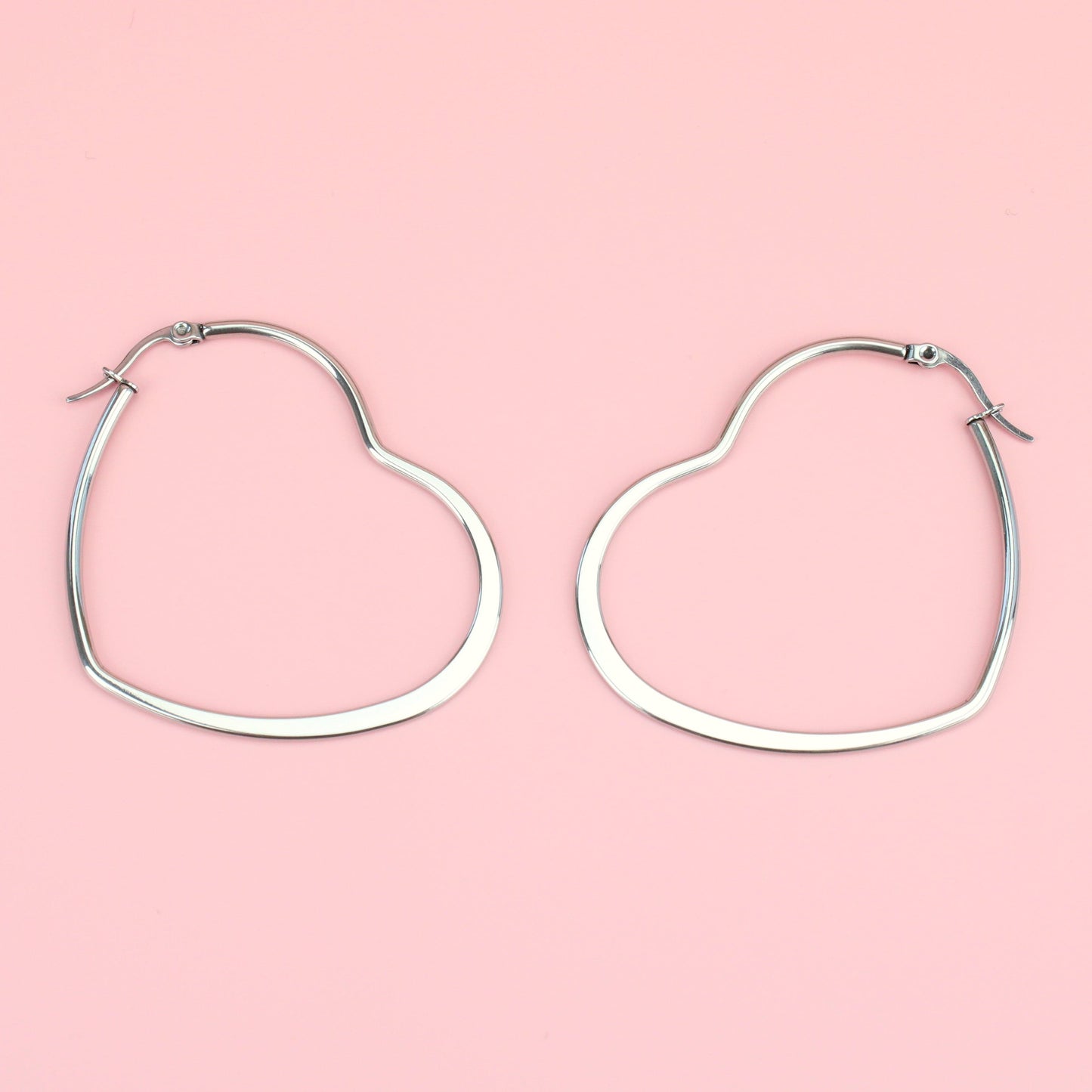 50mm Heart Hoops (Stainless Steel)