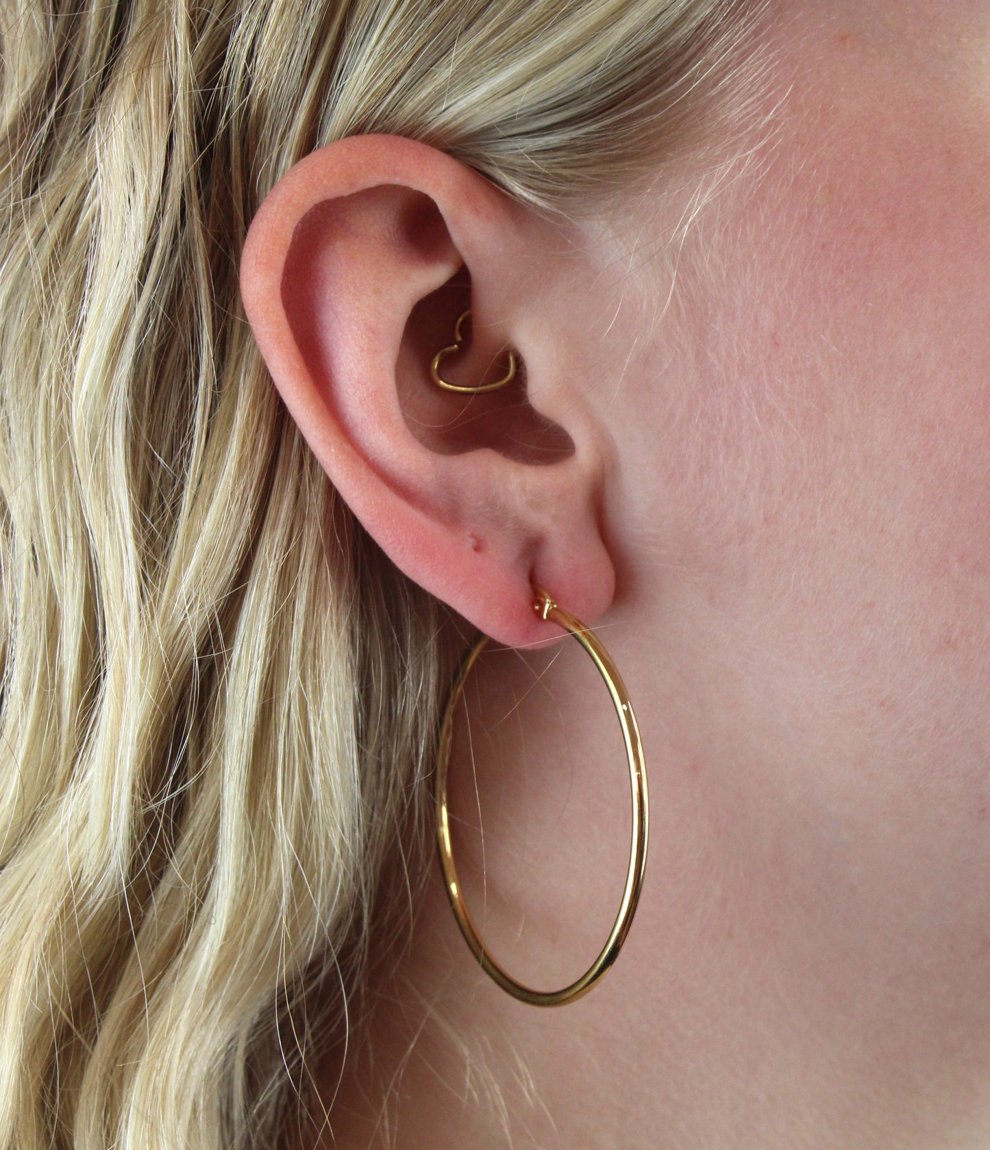 50mm Stainless Steel Hoop Earrings (Gold Plated)