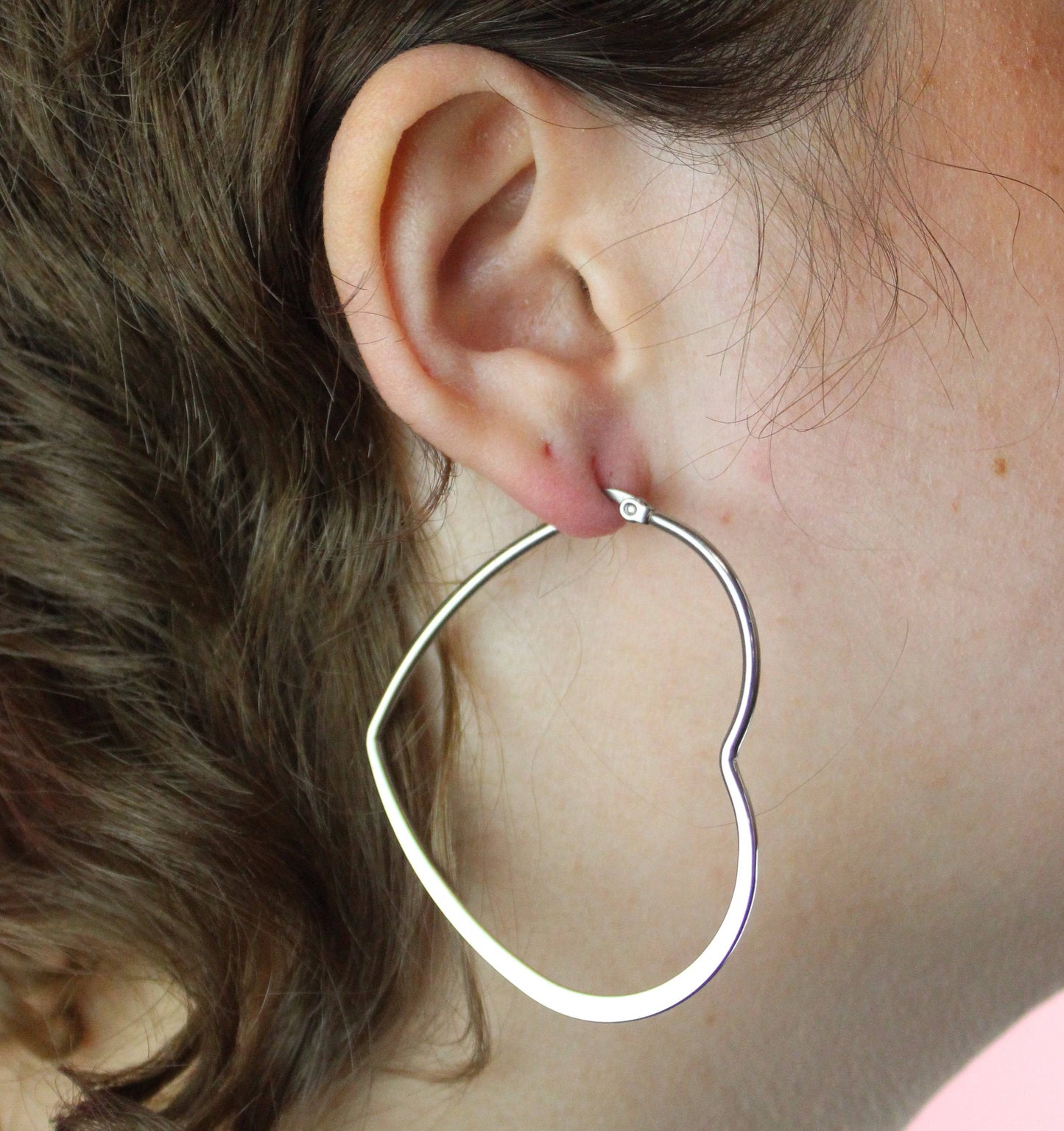 50mm Heart Hoops (Stainless Steel)