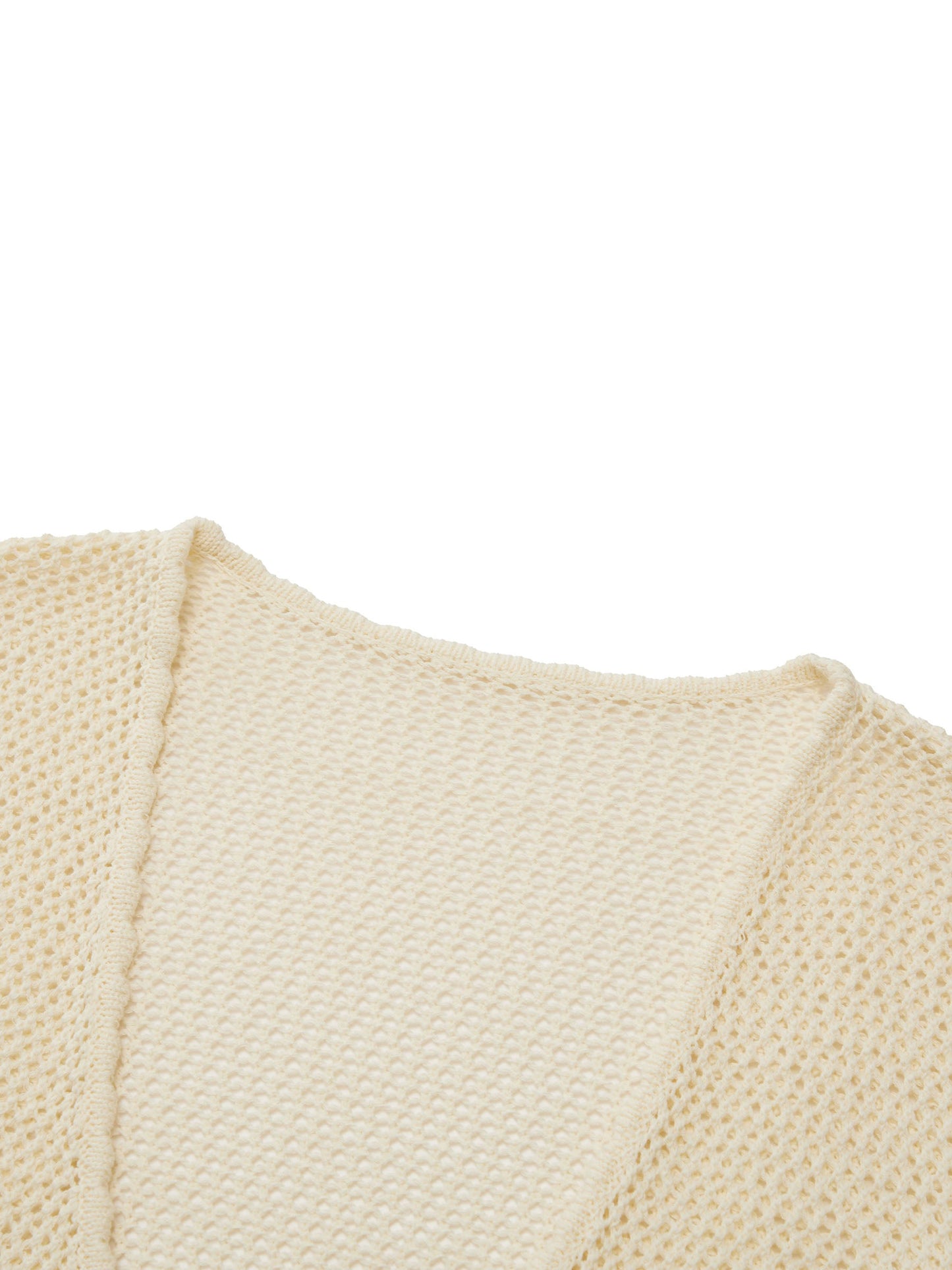 100% Cotton Openwork Tie Front Women Cardigan