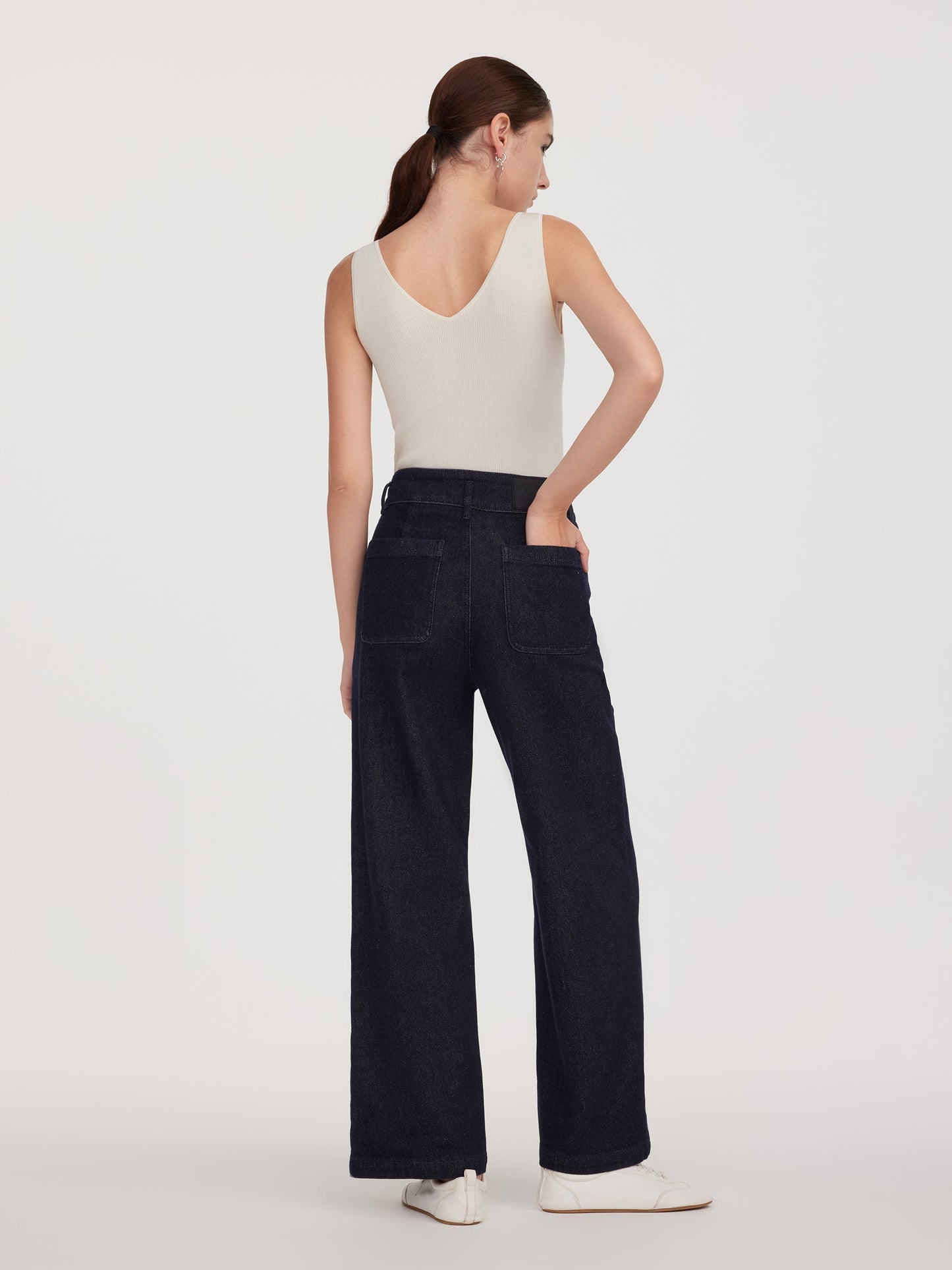 Cotton Denim Fleece Lined Straight Leg Women Jeans