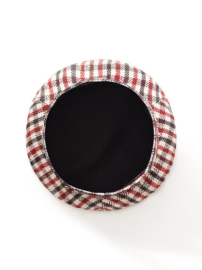 Red And White Plaid Beret