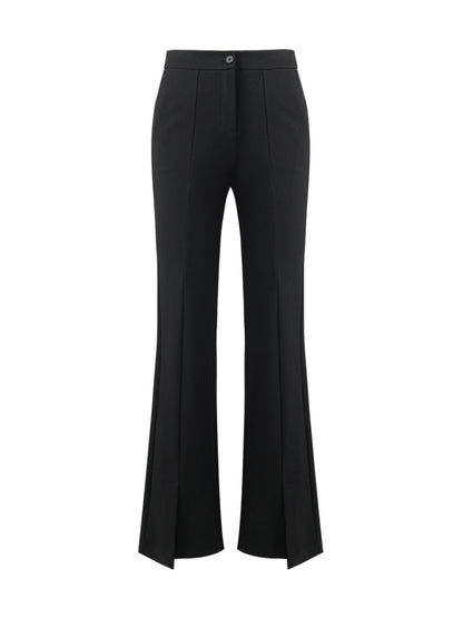 Mid-Rise Slit Micro-Flared Women Pants