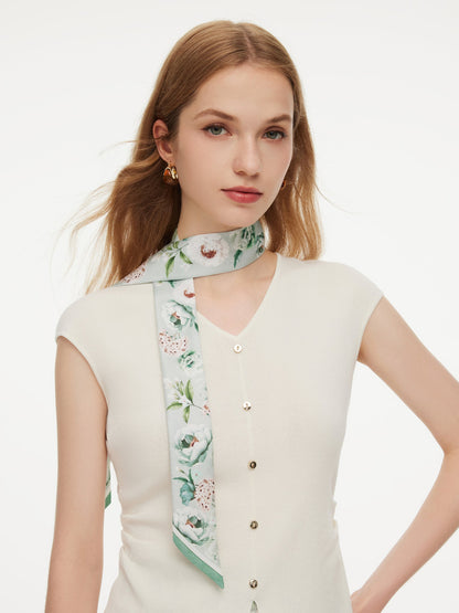 14MM Mulberry Silk Floral Print Women Scarf