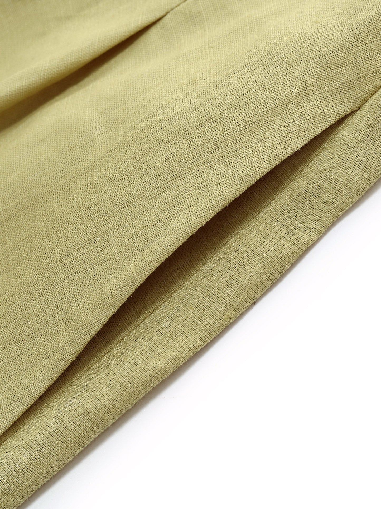 100% Linen Gathered Waist Women Self-Tie Belt Maxi Dress