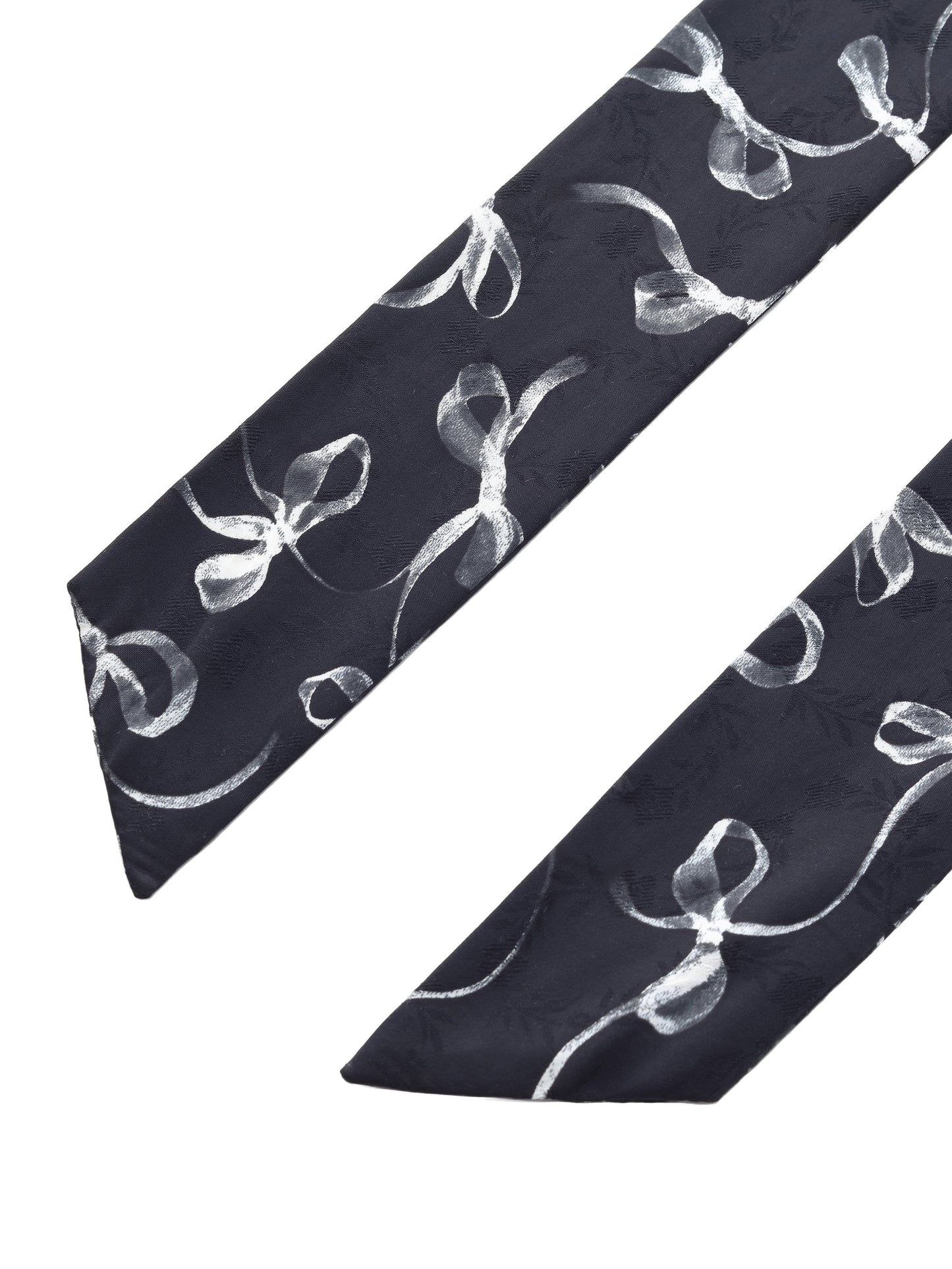 100% Cotton 3/4 Sleeve Women Shirt With Ribbon Print Silky Scarf