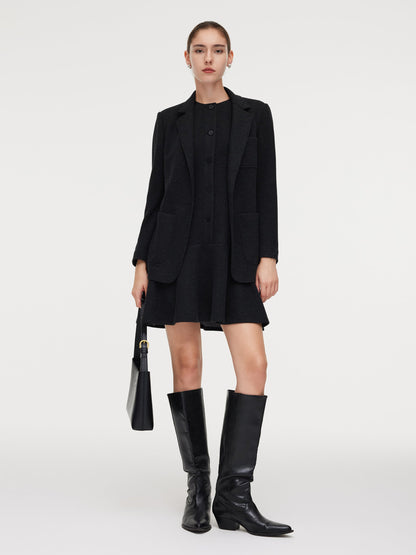Knit Blazer And Sleeveless Mini Dress Two-Piece Set
