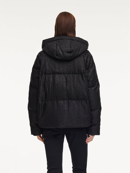 18MM Gambiered Canton Gauze Hooded Unisex Goose Down Jacket