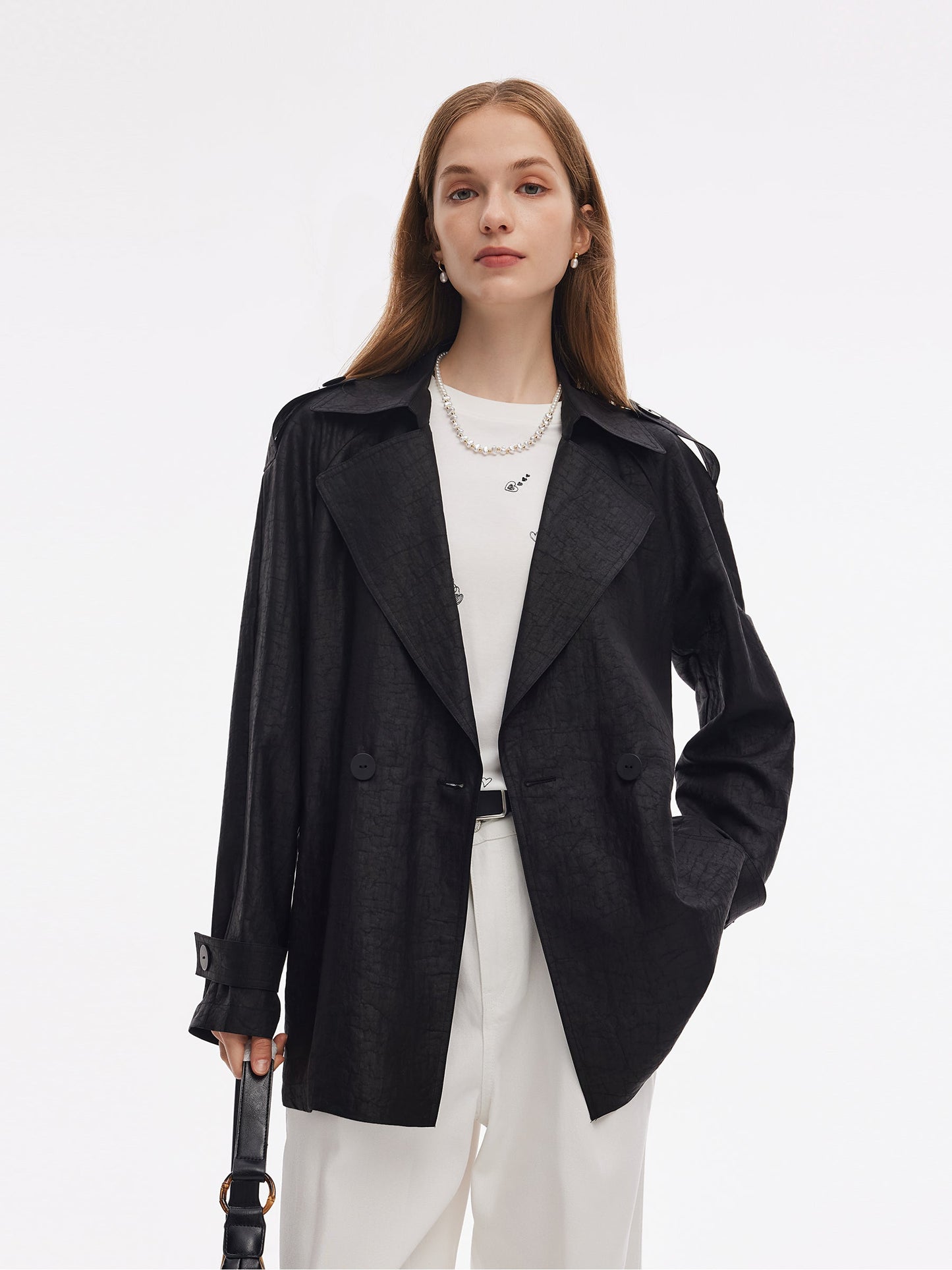 18MM Gambiered Canton Gauze Women Trench Coat