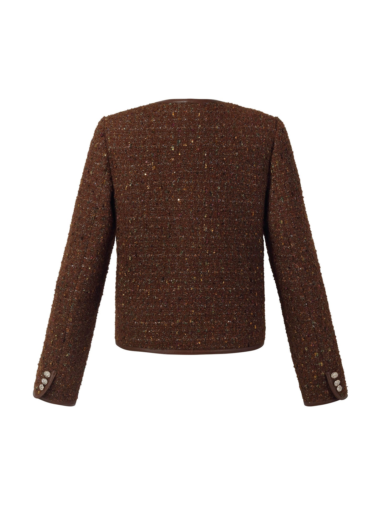 [Preview] Wool Blend Tweed Sequins Women Jacket