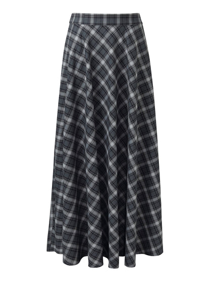 Plaid Women A-Line Skirt With Scrunchie