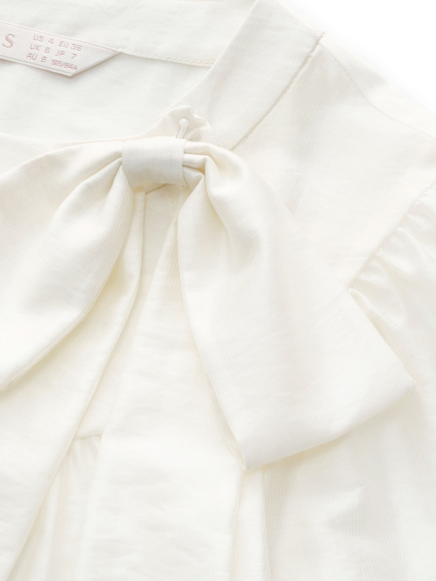 Tencel Blend Women Puff-sleeved Blouse