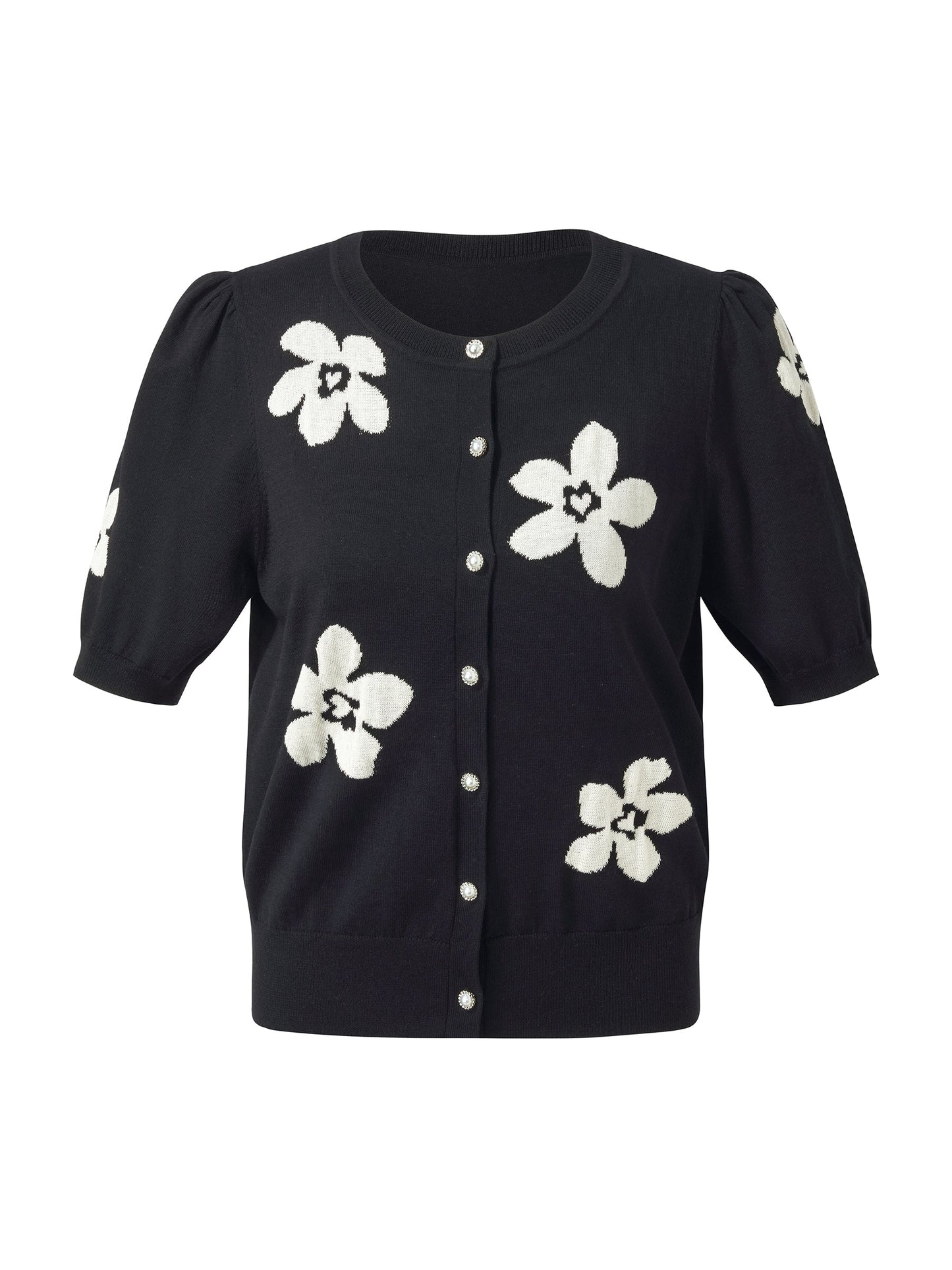 Tencel Mulberry Silk Blend Floral Jacquard Women Cardigan