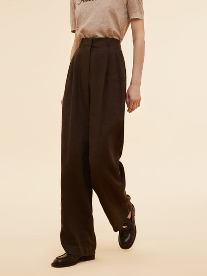 100% Linen Women Straight Leg Pants