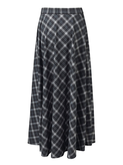 Plaid Women A-Line Skirt With Scrunchie