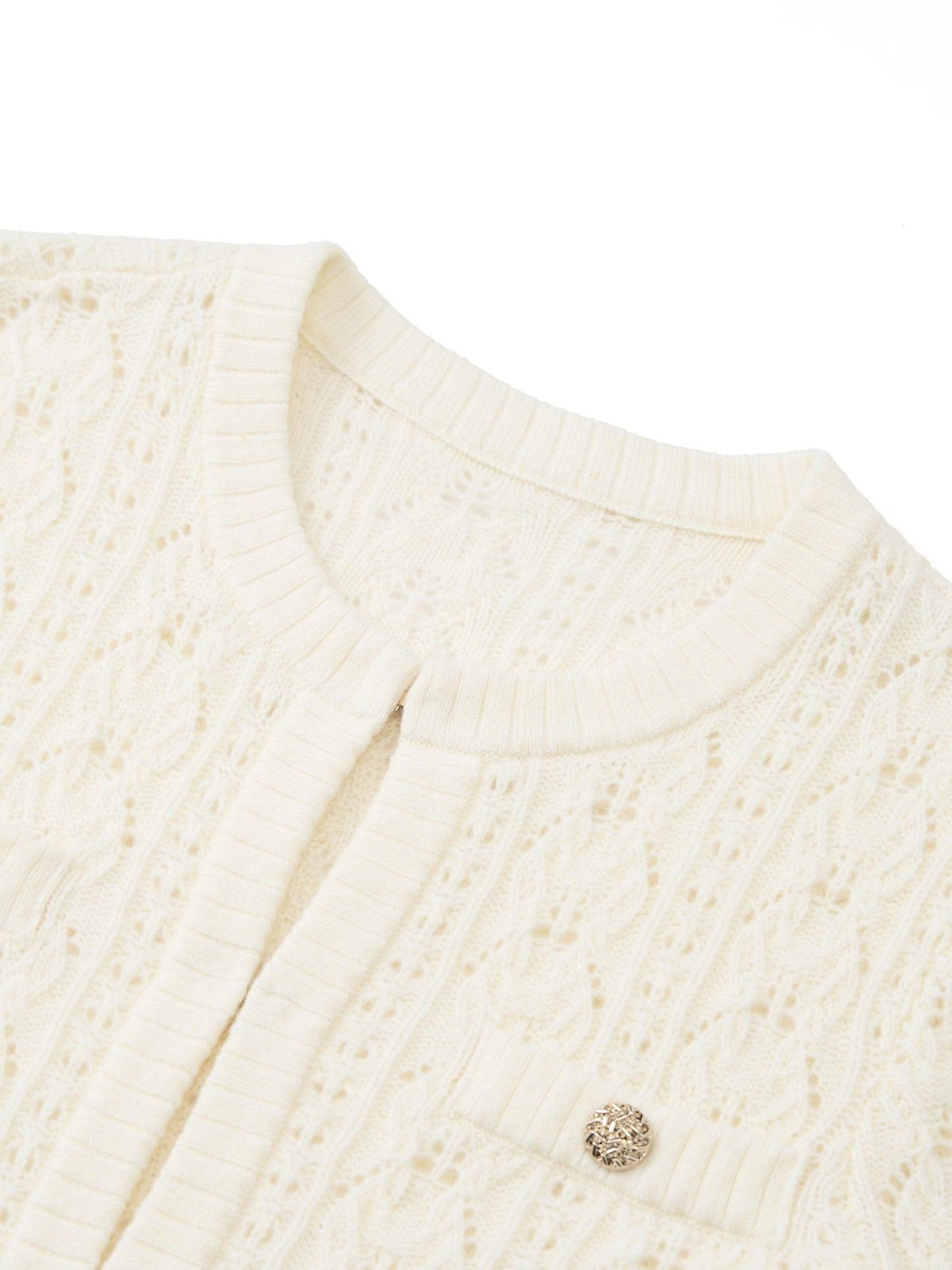 100% Wool Open Knit Women Cardigan
