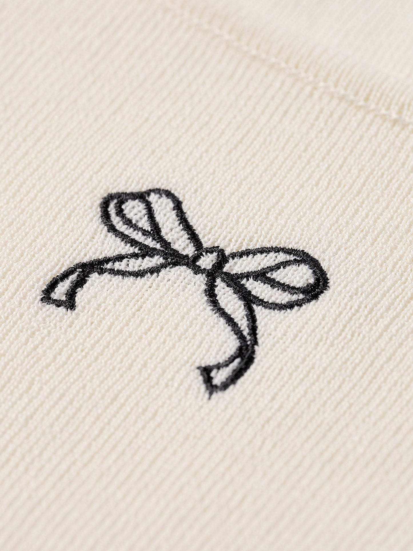 Lyocell Blend Bowknot Embroidered Women Square Neck Knit Top