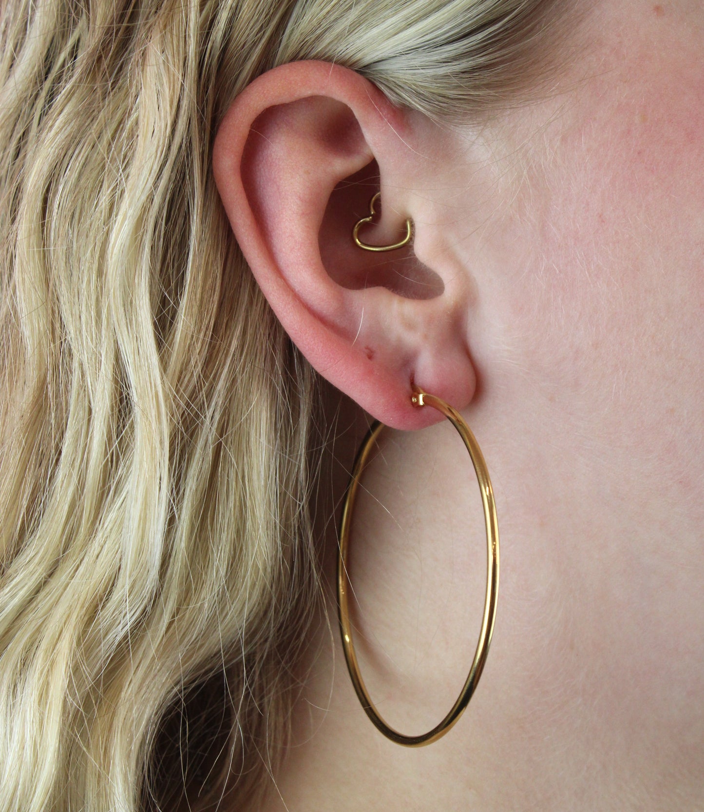 60mm Stainless Steel Hoop Earrings (Gold Plated)