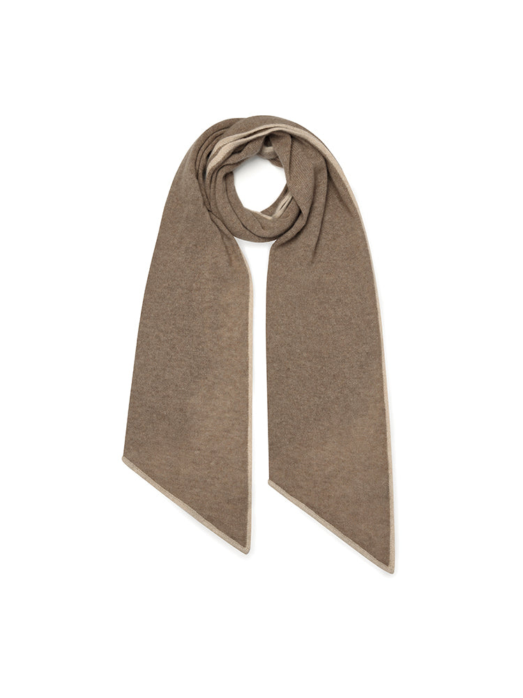 Contrast Trim Asymmectrical Cashmere Scarf