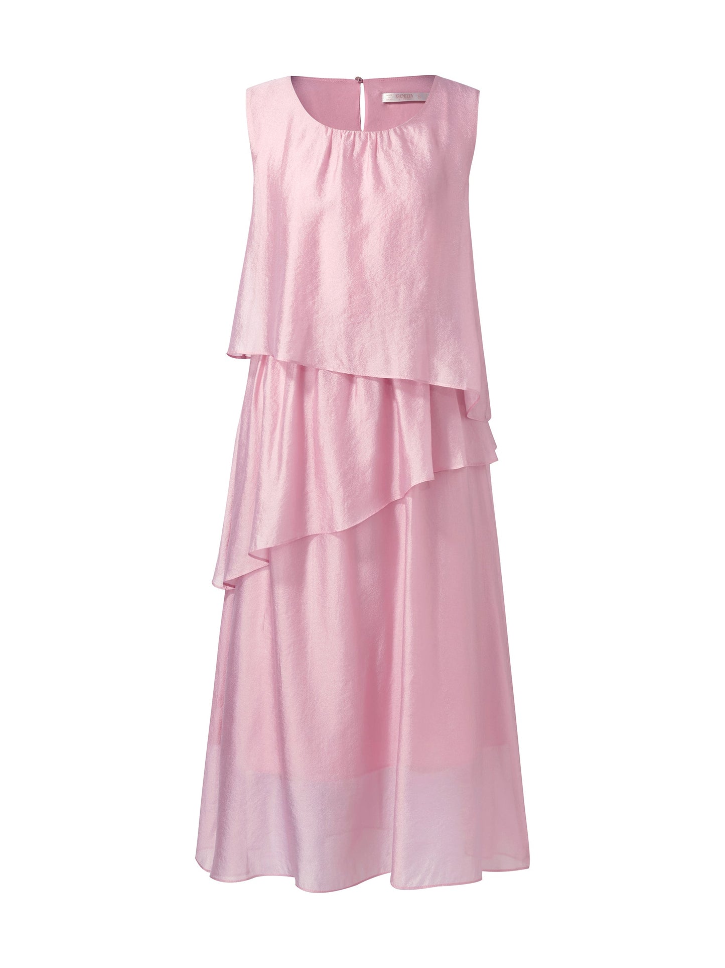 Ruffle Women Tiered Vest Midi Dress With Hairband And Bowknot Choker