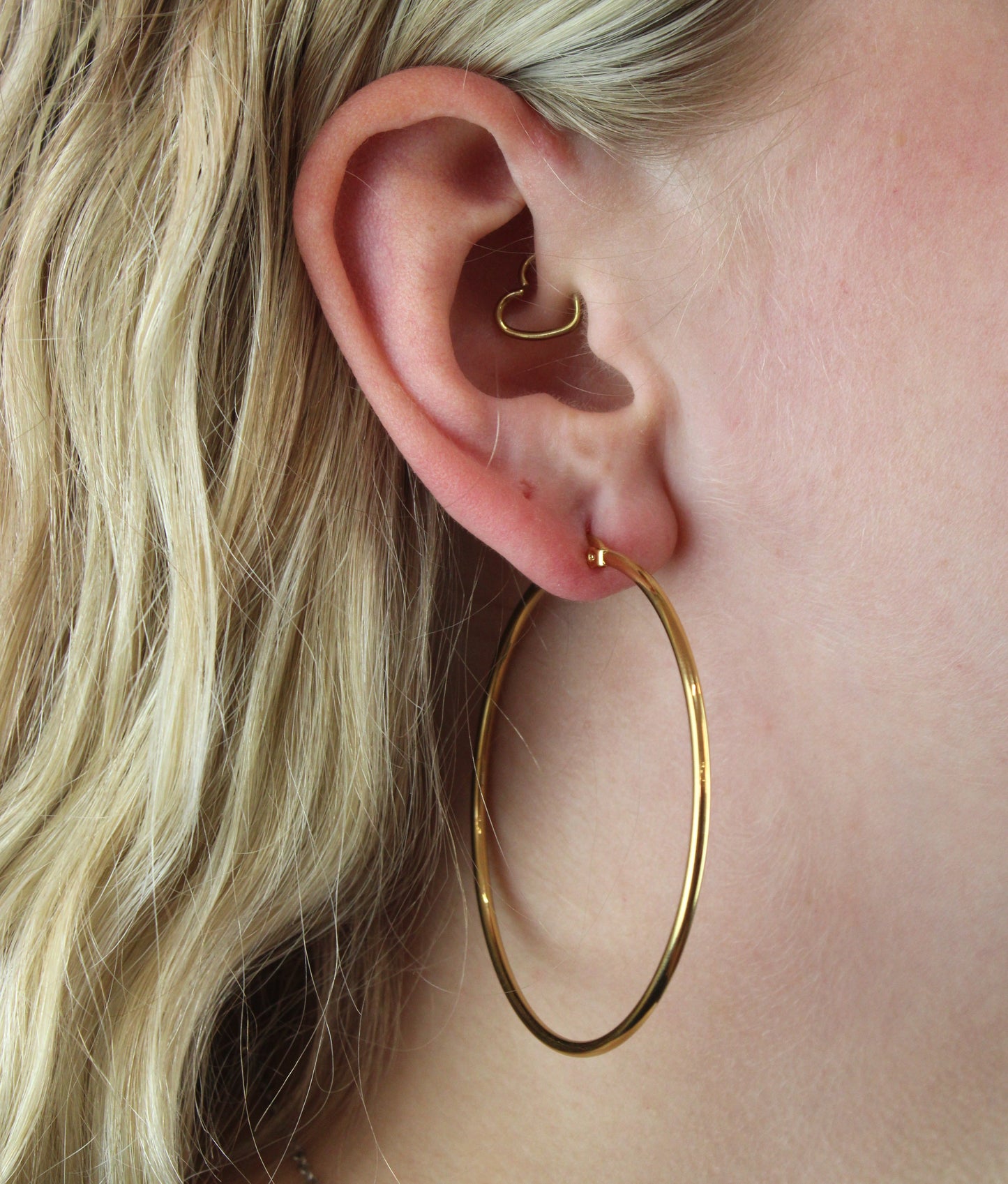 60mm Stainless Steel Hoop Earrings (Gold Plated)