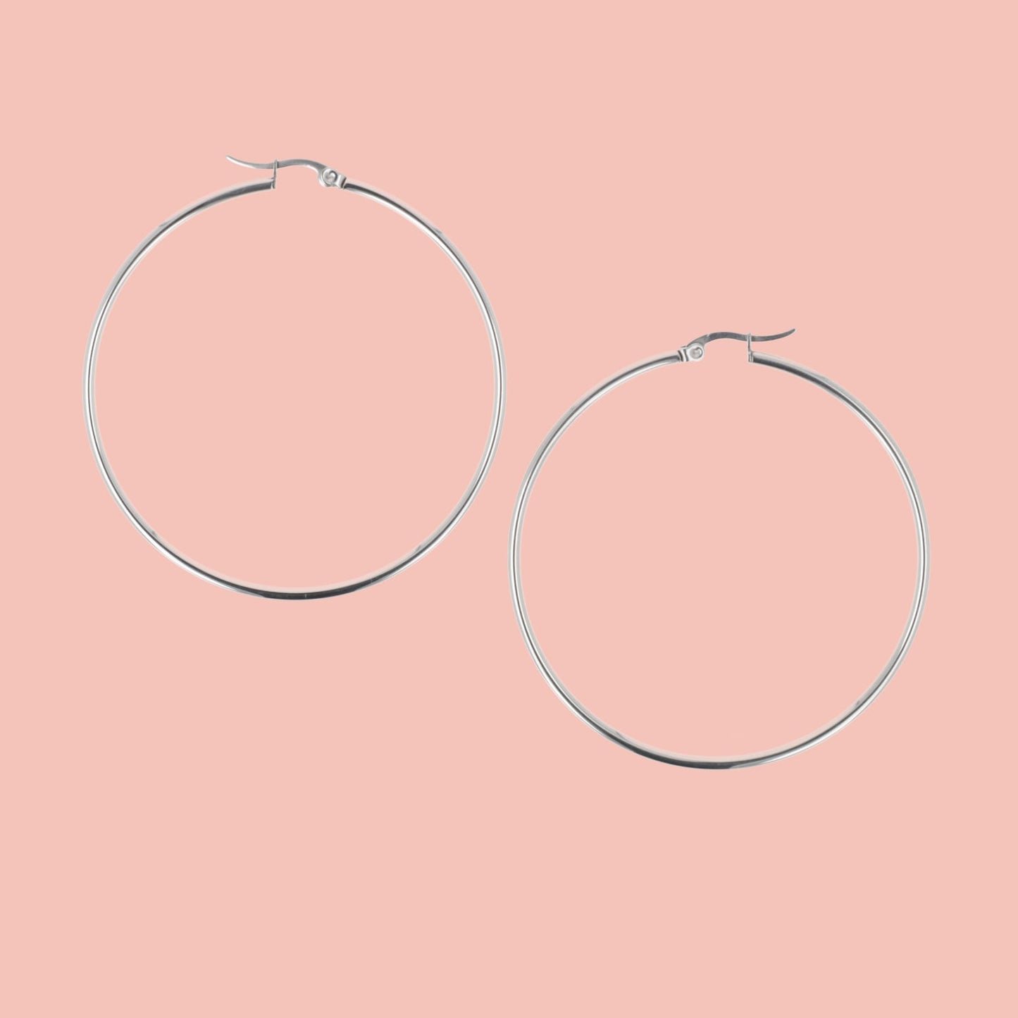 60mm Stainless Steel Hoop Earrings
