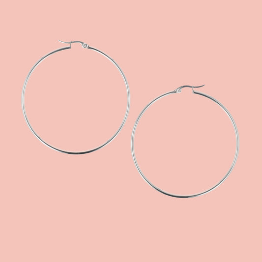 60mm Stainless Steel Hoop Earrings