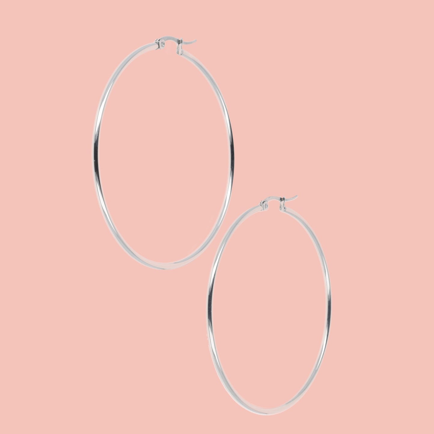 60mm Stainless Steel Hoop Earrings